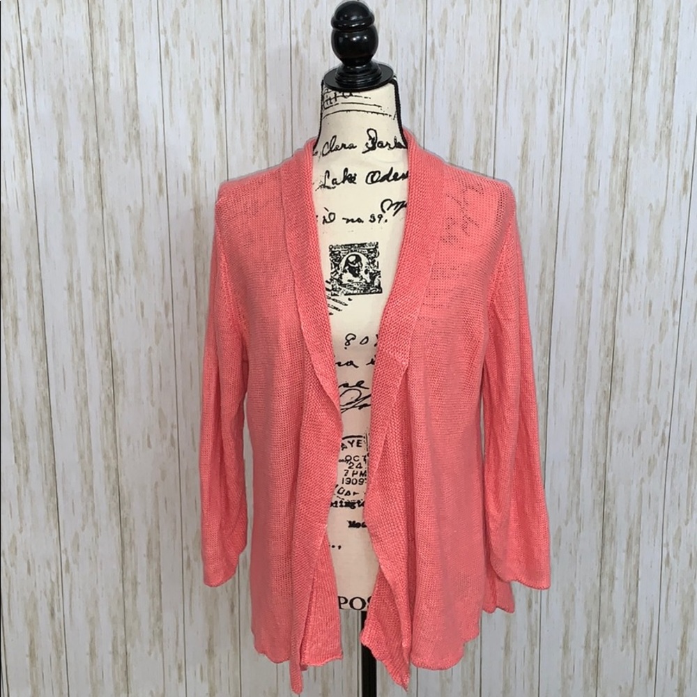 Size L Eileen Fisher Pink Hemp Cardigan
